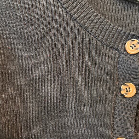 Forever 21 Ribbed Crop Top Sweater Cardigan Button Womens Large Preppy Y2K Comfy - Picture 6 of 9